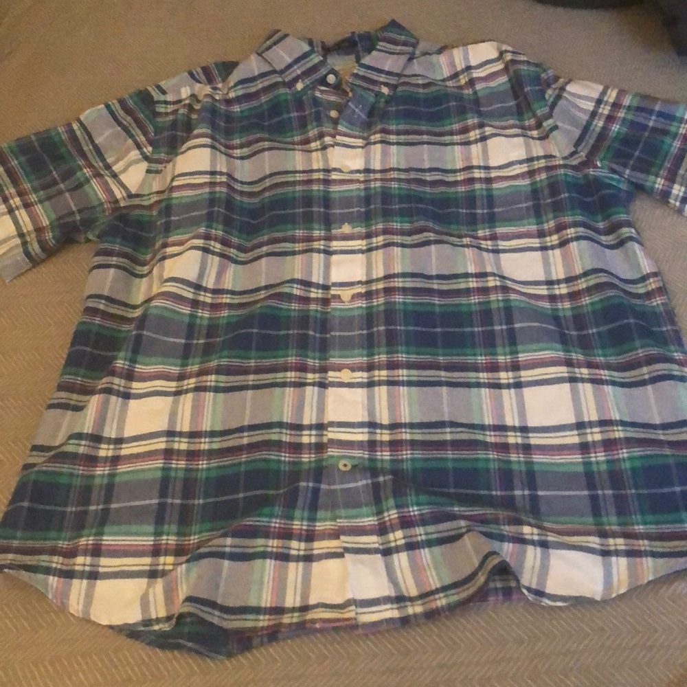 Blue plaid shirt